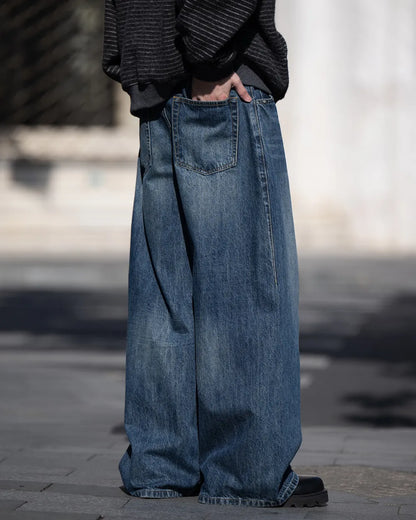 VINTAGE WASHED WIDE DENIM PANTS W1839