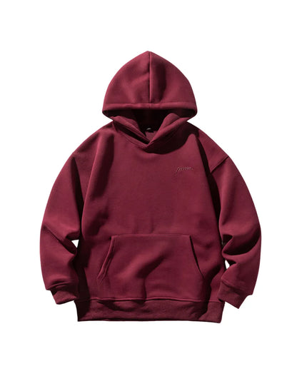 MINIMAL EMBROIDERY OVERSIZED HOODIE W1848