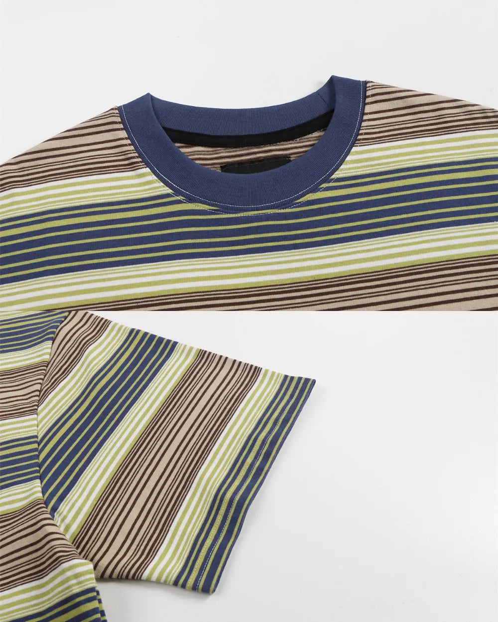 MULTI STRIPE POCKET LOOSE TEE W1815