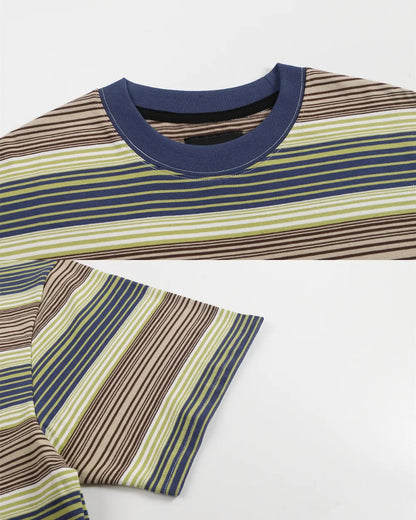 MULTI STRIPE POCKET LOOSE TEE W1815