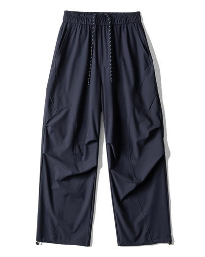 STRETCH NYLON WIDE CARGO PANTS W1862