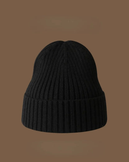 RIBBED KNIT BEANIE HAT W1971