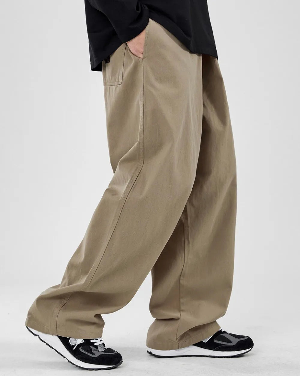 WIDE TUCKED CHINO PANTS W1873