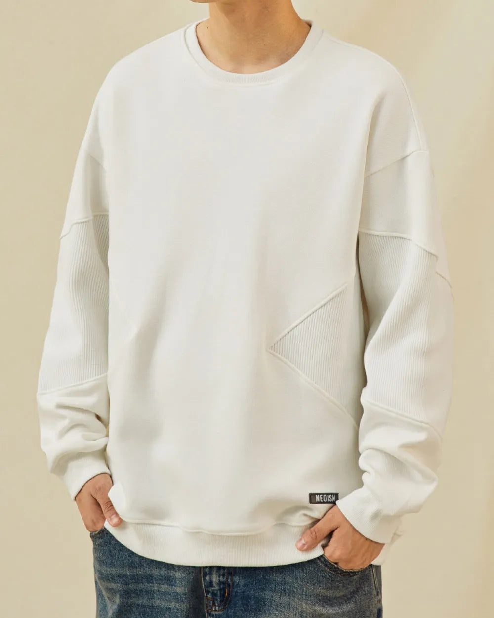 PANELLED RIBBED SWEAT W1879