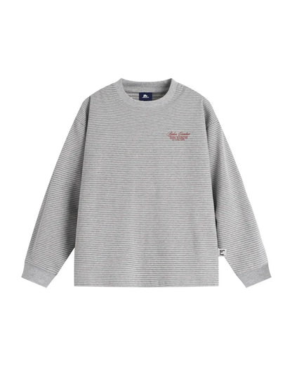 STRIPED BACK PRINT LONG TEE W1878
