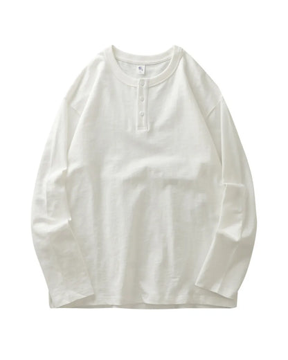 HENLEY NECK LONG SLEEVE TEE W1819
