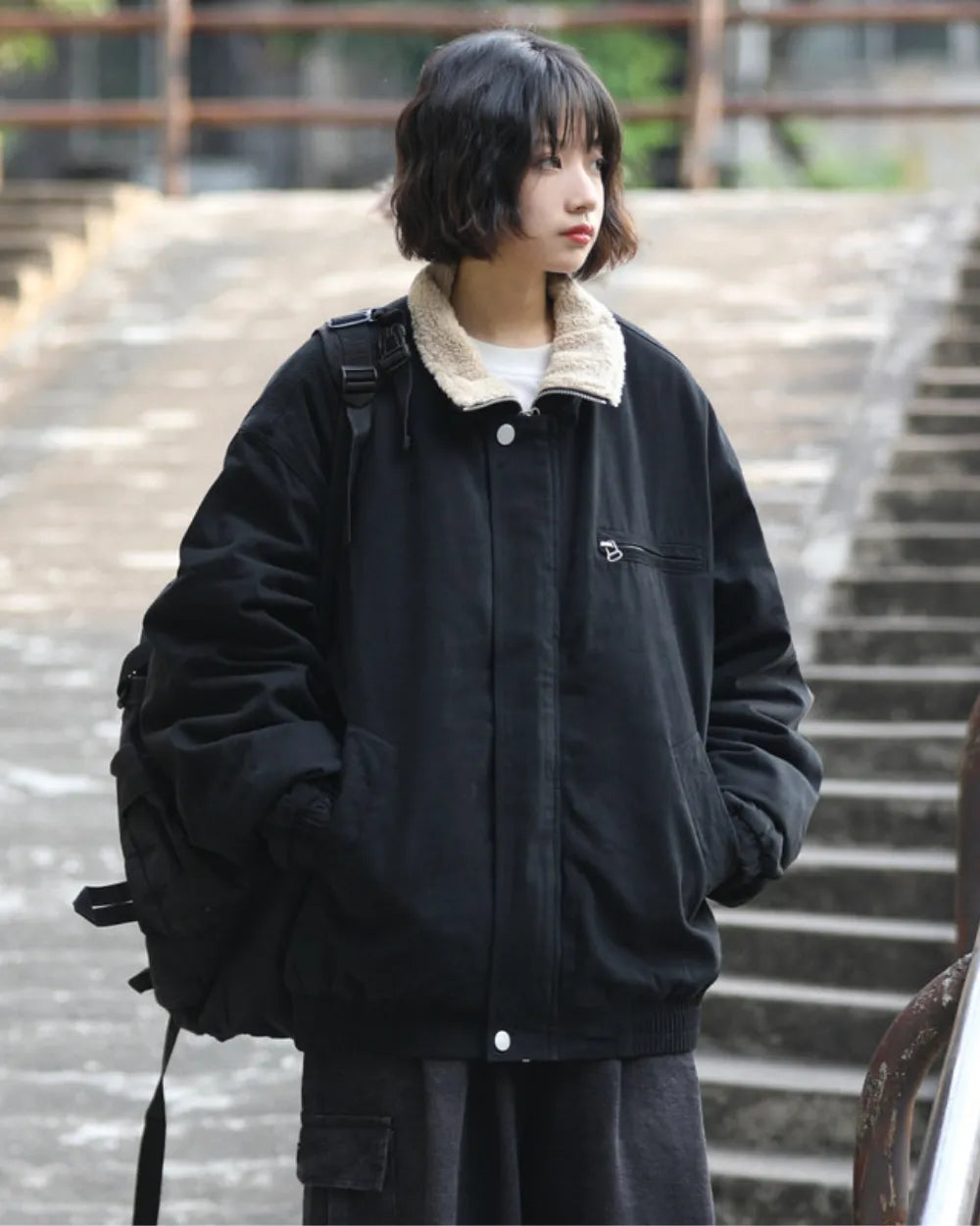FLEECE COLLAR PADDING JACKET W1987