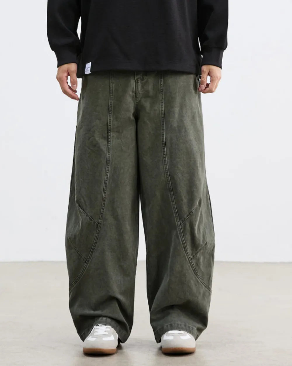VINTAGE WASHED SEAM WIDE PANTS W1852