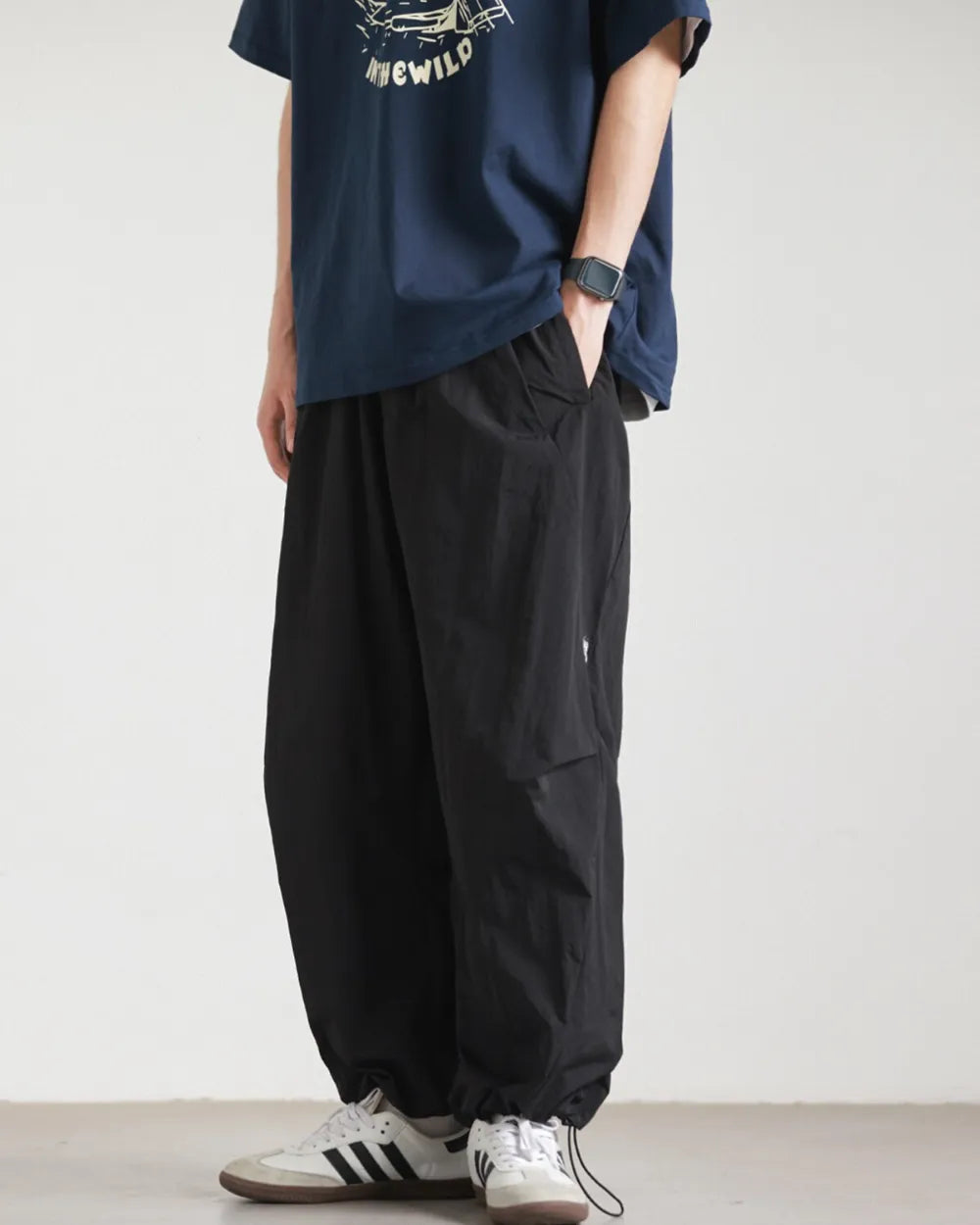 NYLON WIDE EASY PANTS W1822