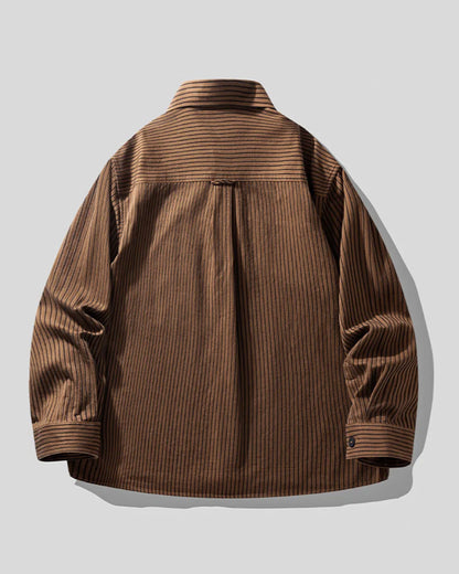 STRIPED WORK POCKET SHIRT JACKET W1980