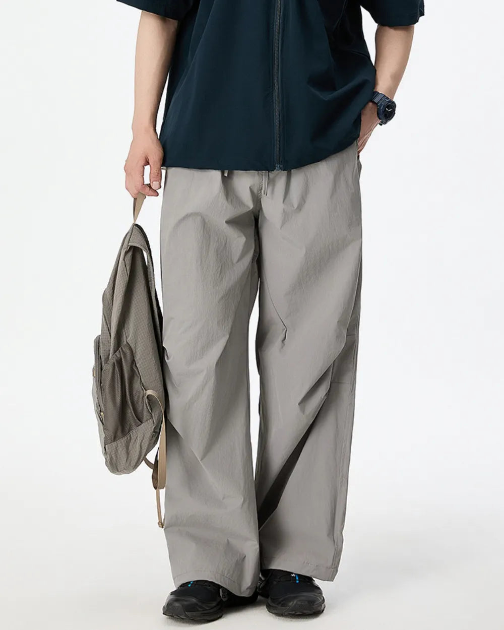 NYLON WIDE EASY PANTS W1810