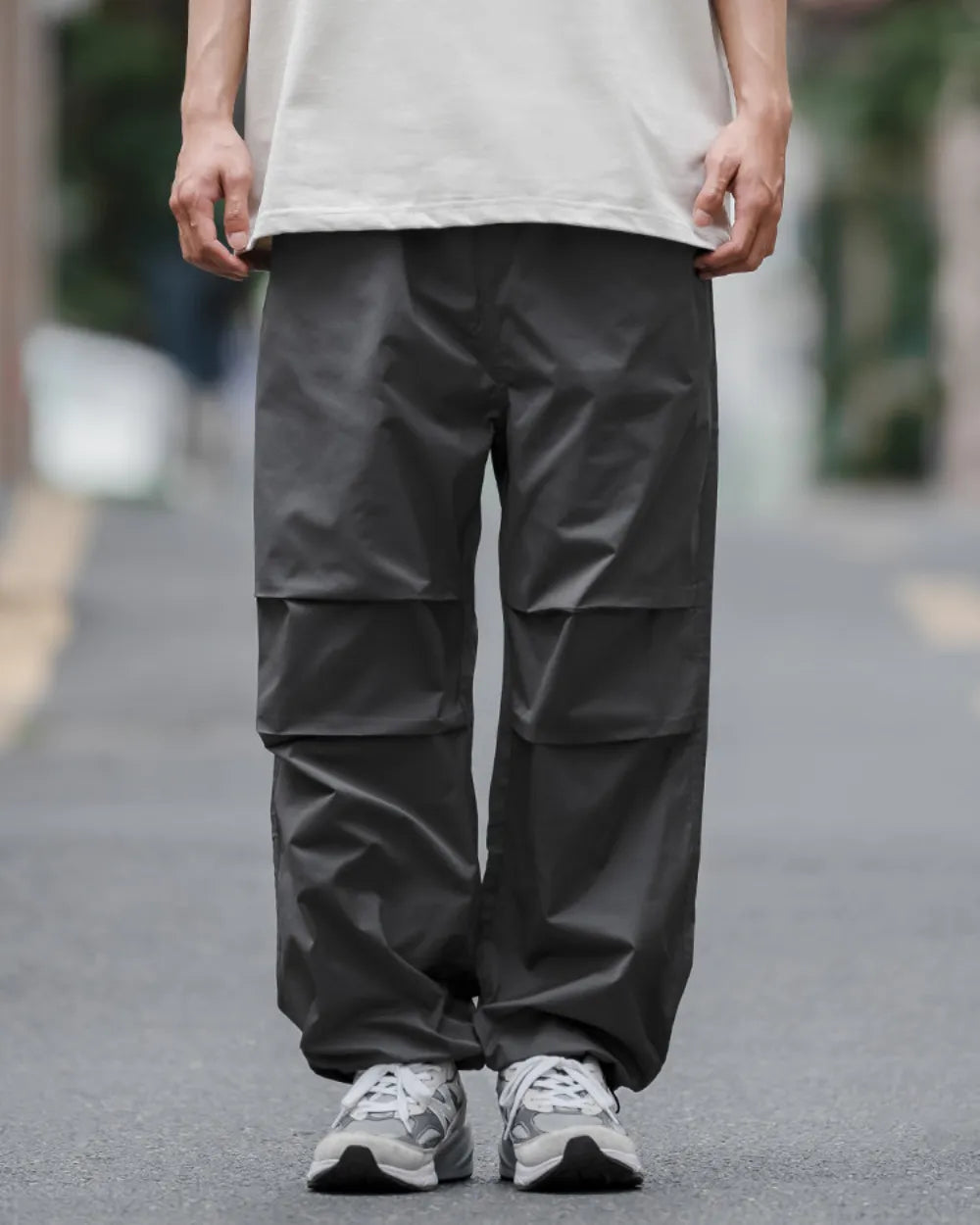 NYLON WIDE CARGO PANTS W1774