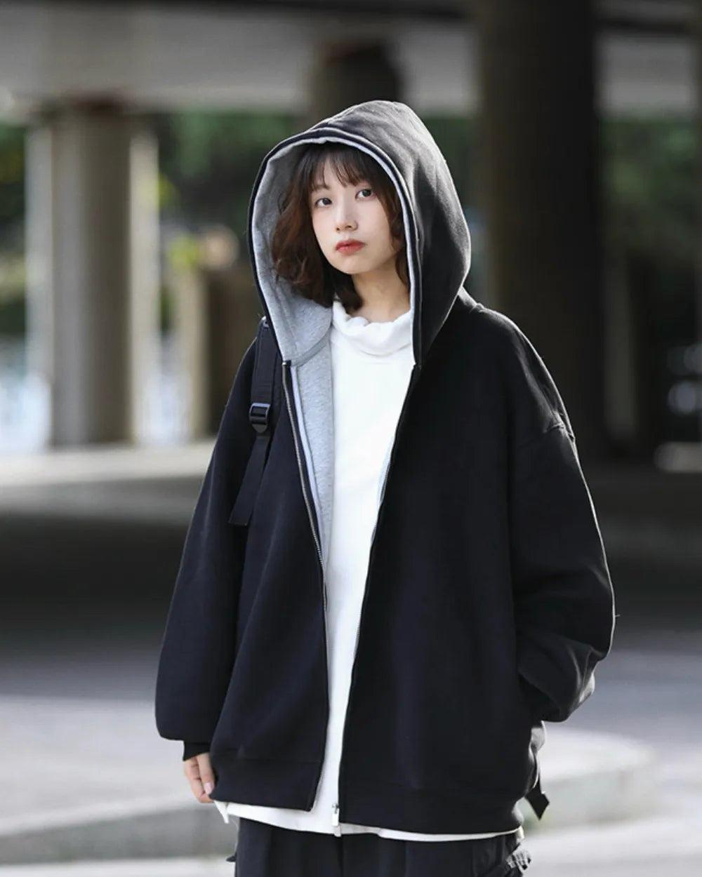 DOUBLE HOOD ZIP PARKA W1966