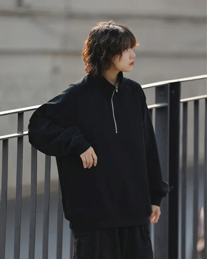 HALF ZIP RAGLAN SWEATSHIRT W1949