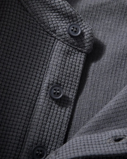 WAFFLE HENLEY NECK TEE W1958