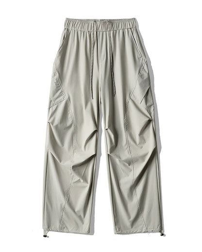 STRETCH NYLON WIDE CARGO PANTS W1862