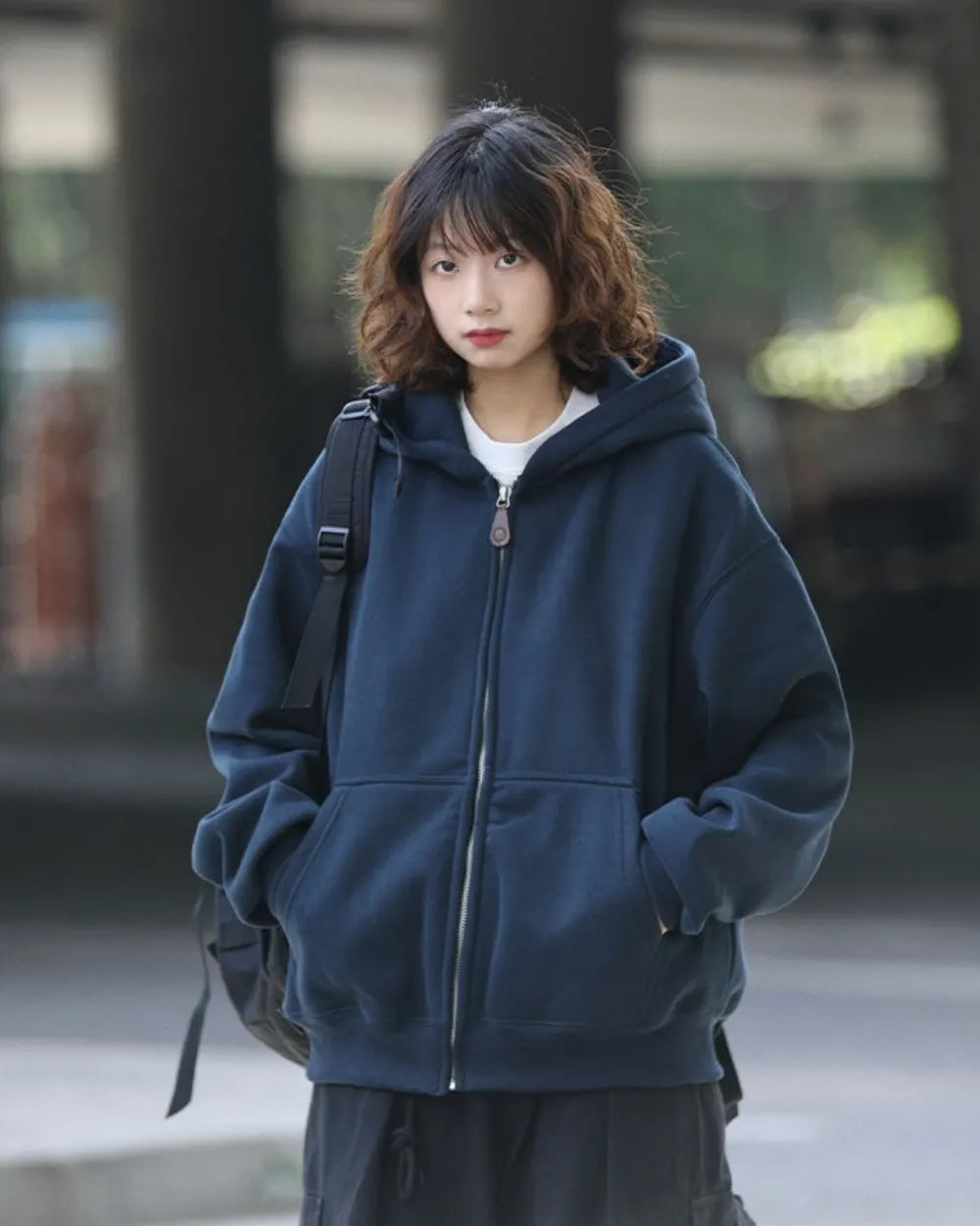 LOOSE FIT FULL ZIP HOODIE W1950