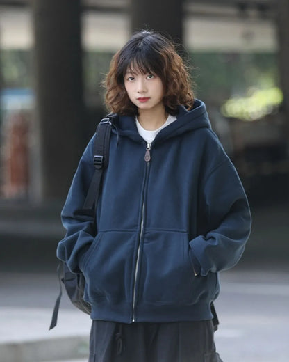 LOOSE FIT FULL ZIP HOODIE W1950