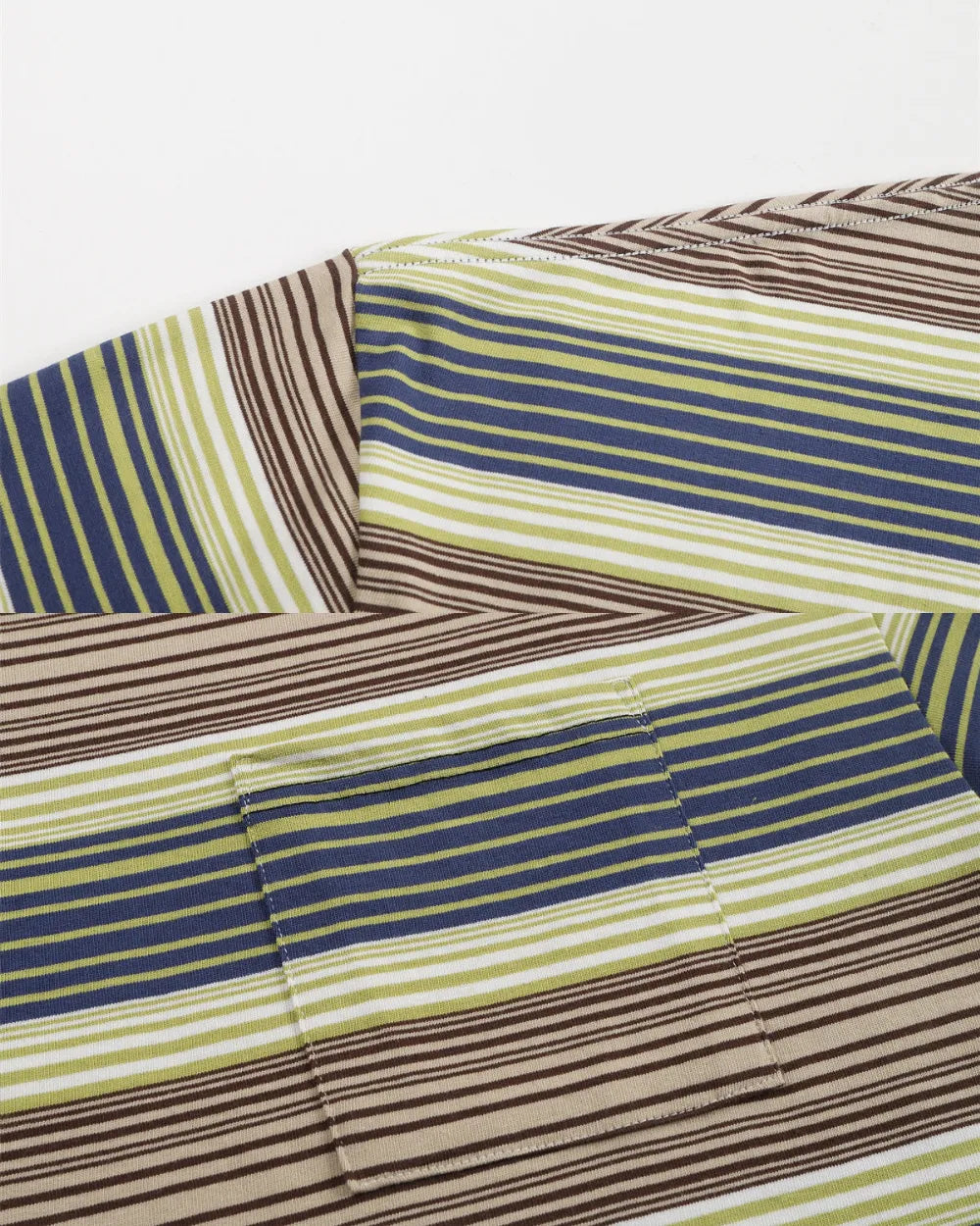 MULTI STRIPE POCKET LOOSE TEE W1815