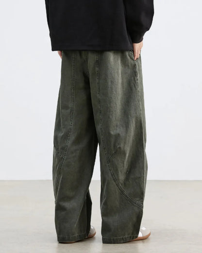 VINTAGE WASHED SEAM WIDE PANTS W1852