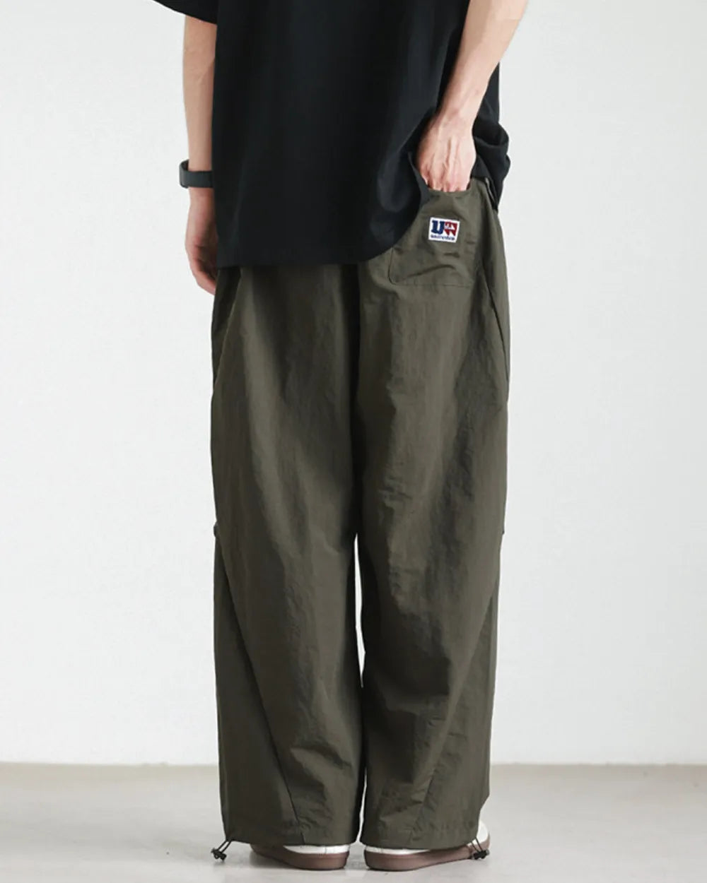 NYLON WIDE EASY PANTS W1822