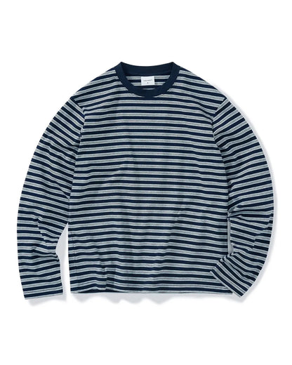 STRIPED LOOSE FIT LONG TEE W1955
