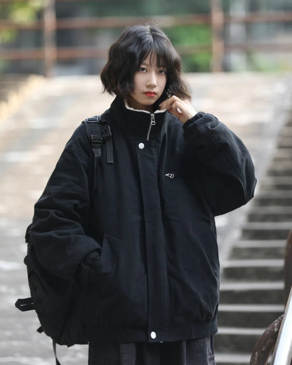 FLEECE COLLAR PADDING JACKET W1987