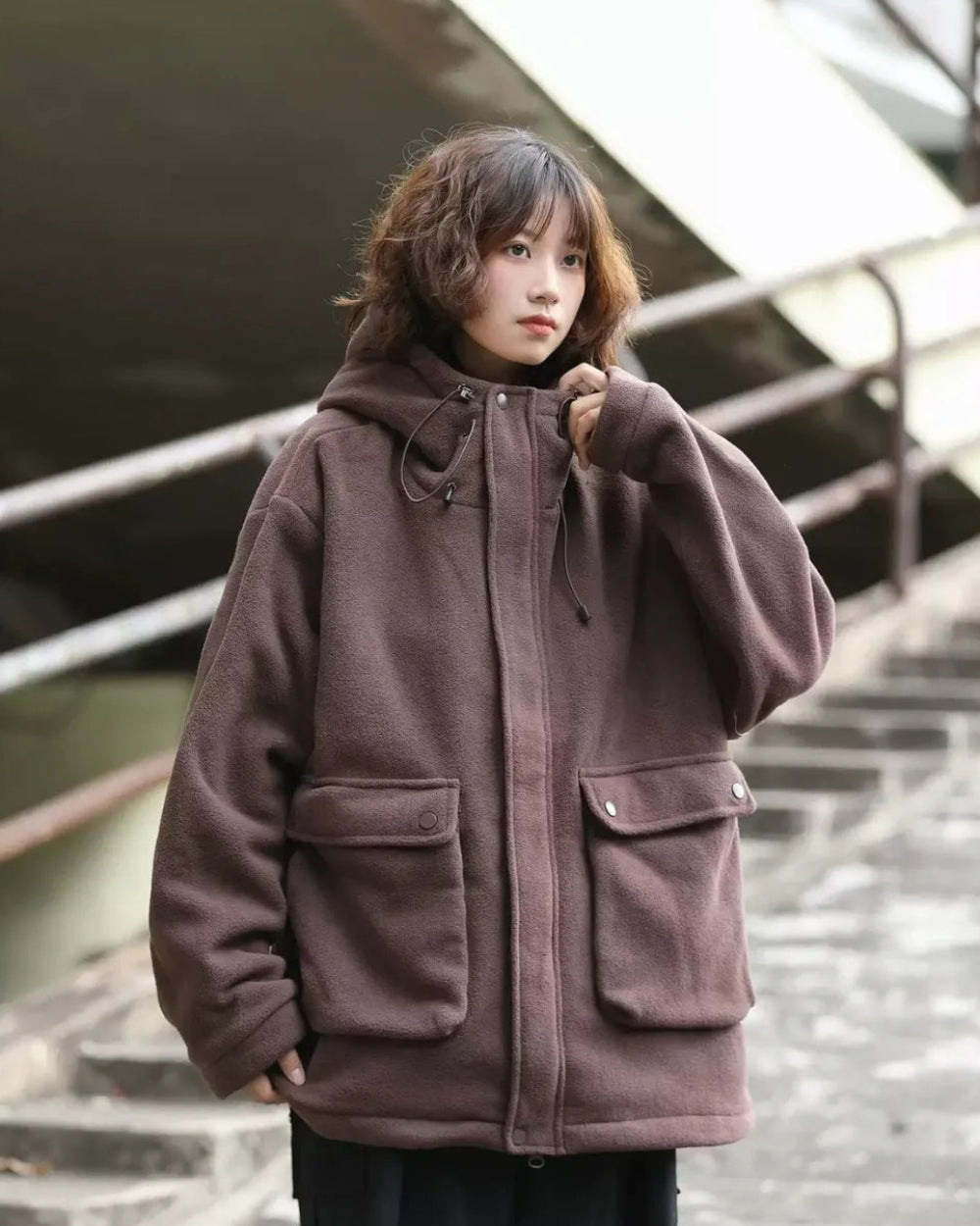FLEECE HOODIE JACKET W1942
