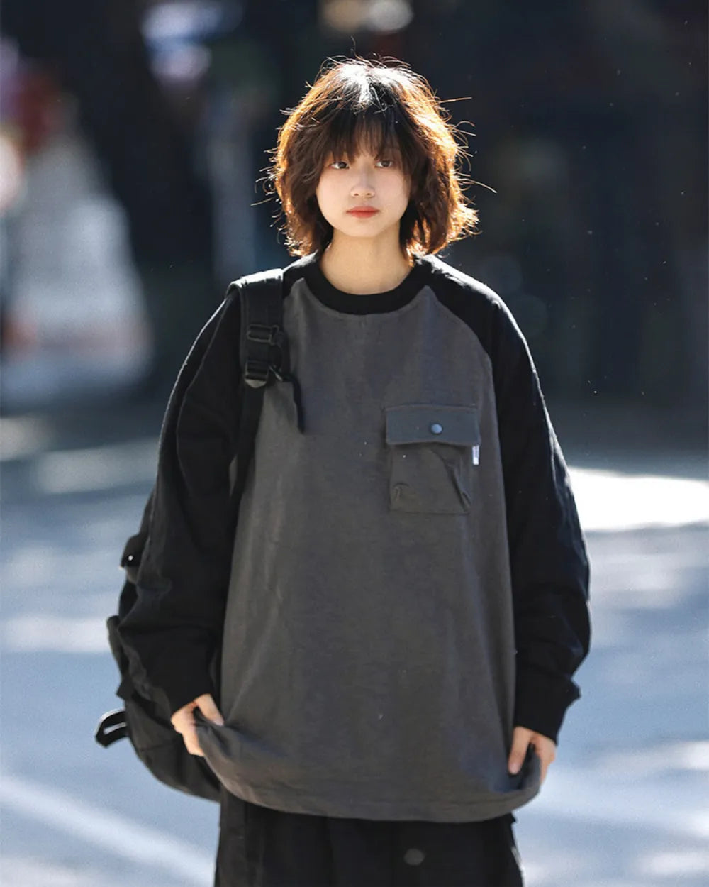 RAGLAN POCKET LONG SLEEVE TEE W1858