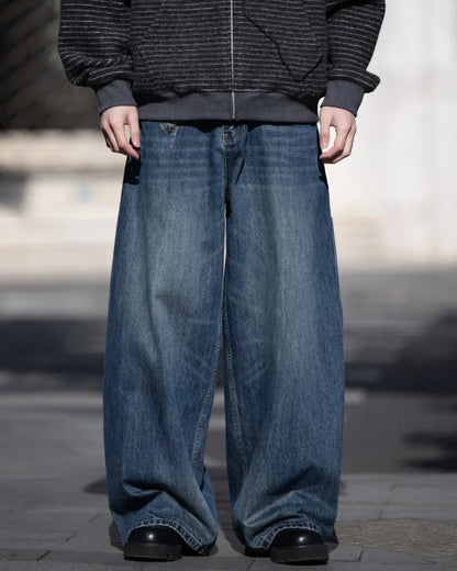 VINTAGE WASHED WIDE DENIM PANTS W1839