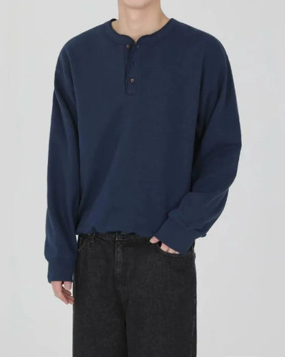 HENLEY NECK LONG TEE W1952