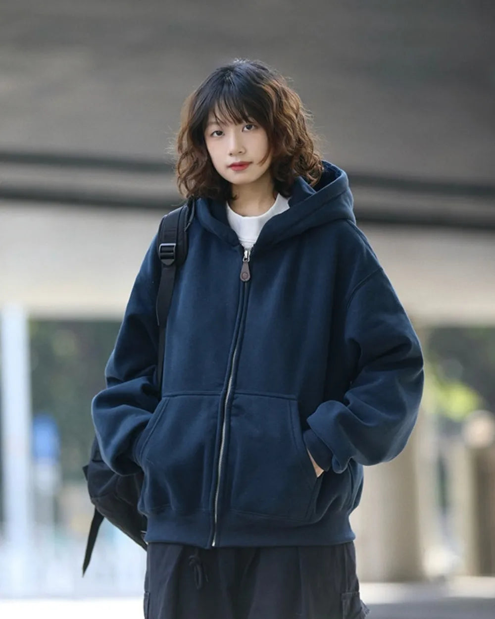 LOOSE FIT FULL ZIP HOODIE W1950