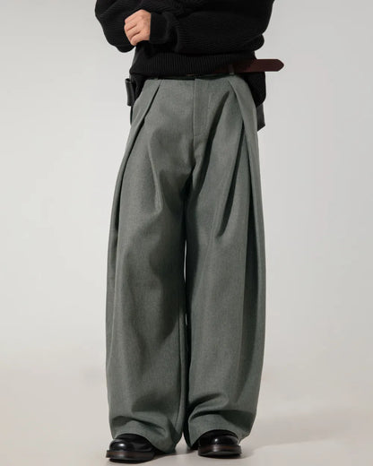 DEEP TUCK WIDE SLACKS W1841