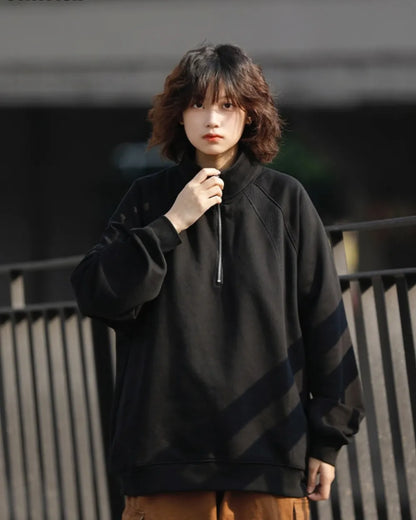 HALF ZIP RAGLAN SWEATSHIRT W1949