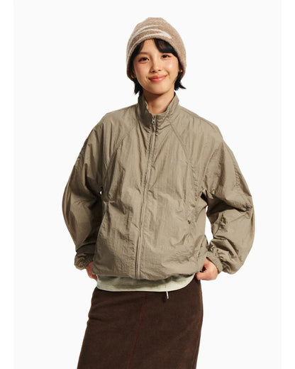 NYLON STAND COLLAR ZIPPER JACKET W1962