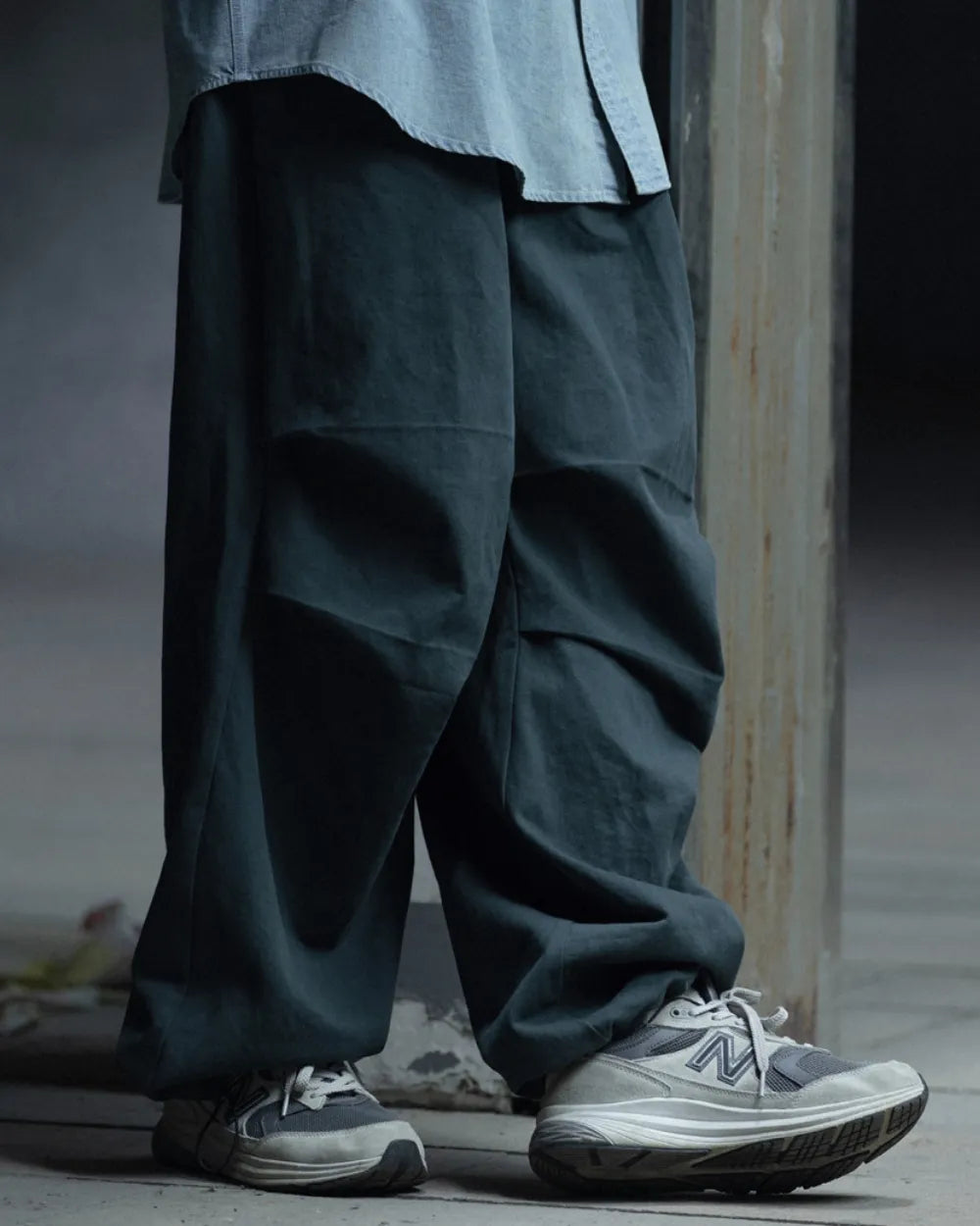 WIDE COTTON CARGO PANTS W1881