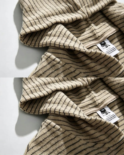 STRIPED KNIT ZIP FULL HOODIE W1960