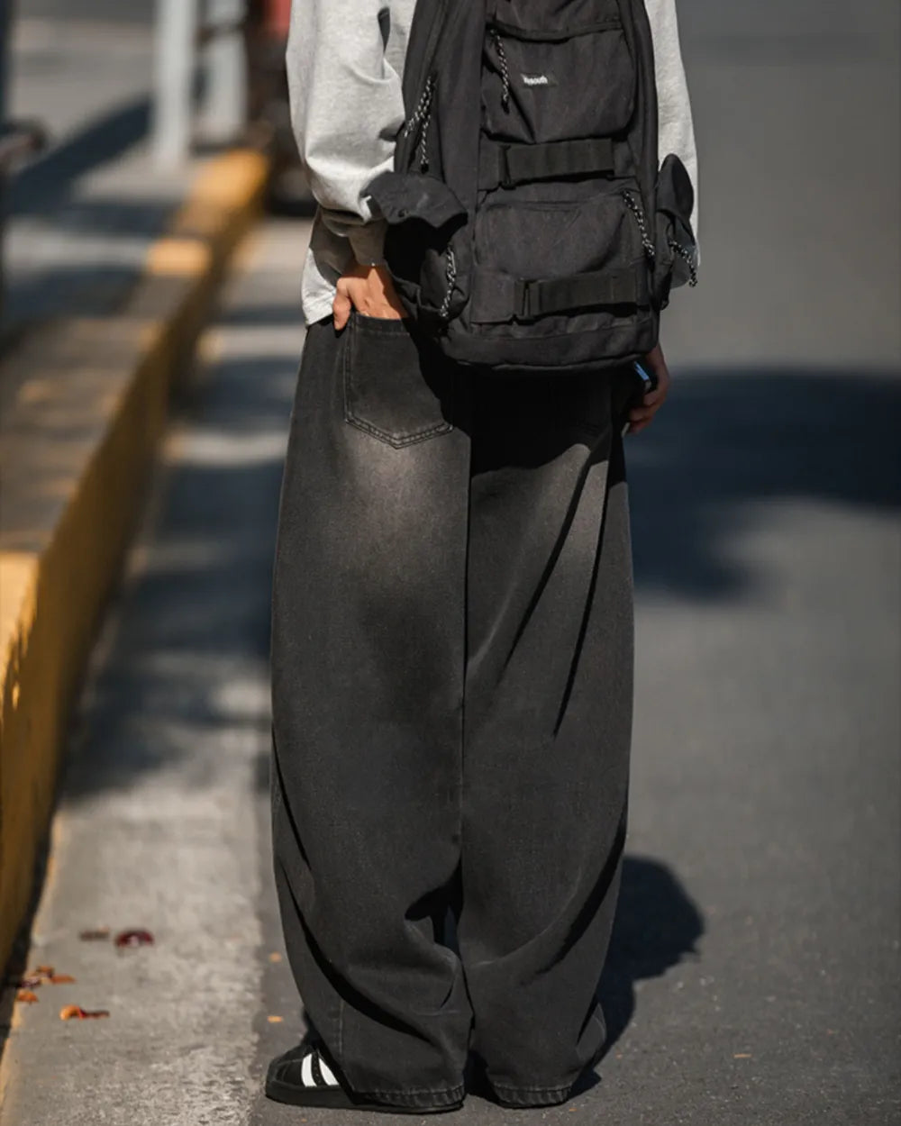 WIDE WASHED DENIM PANTS W1882
