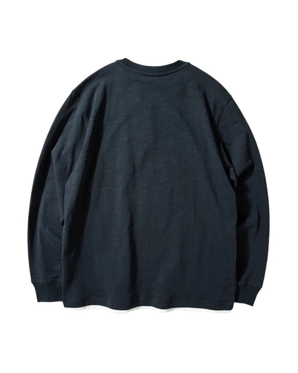 LAYERED HENLEY NECK LONG TEE W1891