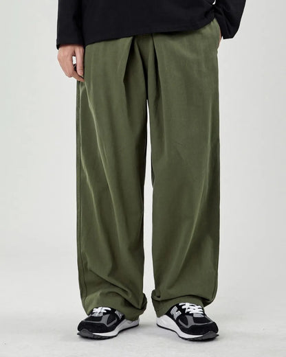 WIDE TUCKED CHINO PANTS W1873