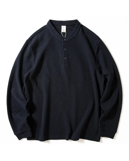 WAFFLE HENLEY NECK TEE W1958