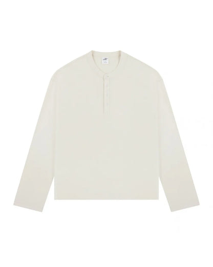 COTTON HENLEY NECK LOOSE TEE W1944