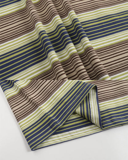 MULTI STRIPE POCKET LOOSE TEE W1815