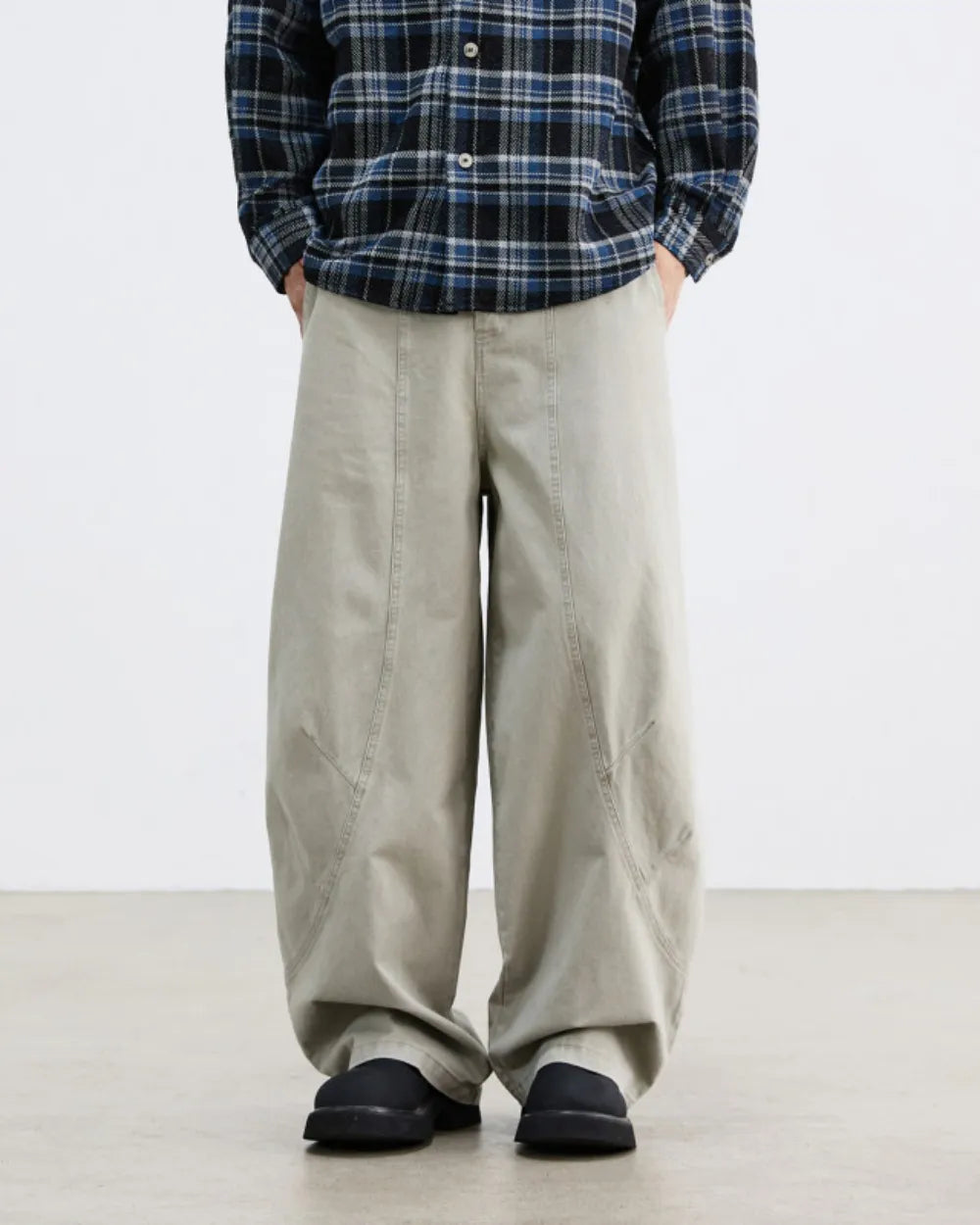 VINTAGE WASHED SEAM WIDE PANTS W1852