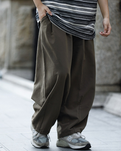 PLEATED TUCK WIDE PANTS W1840