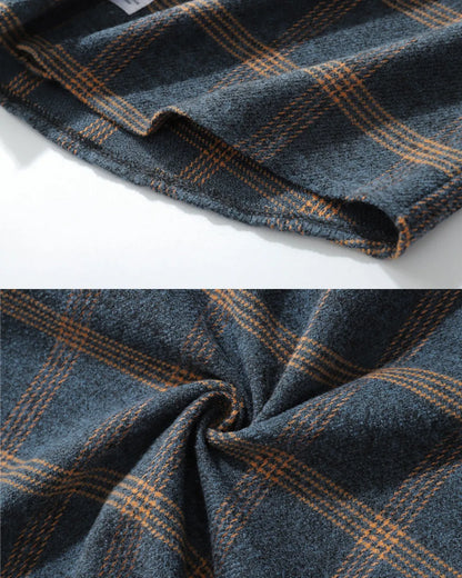 RETRO CHECK OVERSIZED FLANNEL SHIRTS W1859