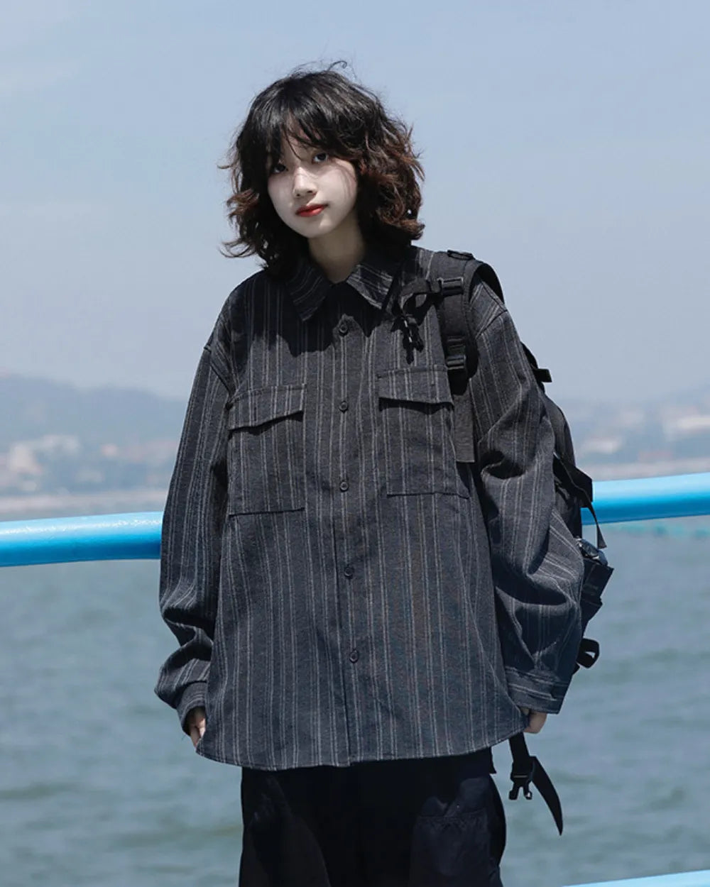 OVERSIZED STRIPE SHIRTS W1909