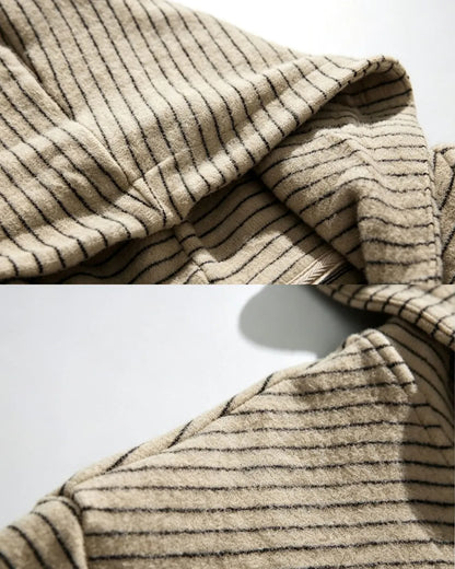STRIPED KNIT ZIP FULL HOODIE W1960