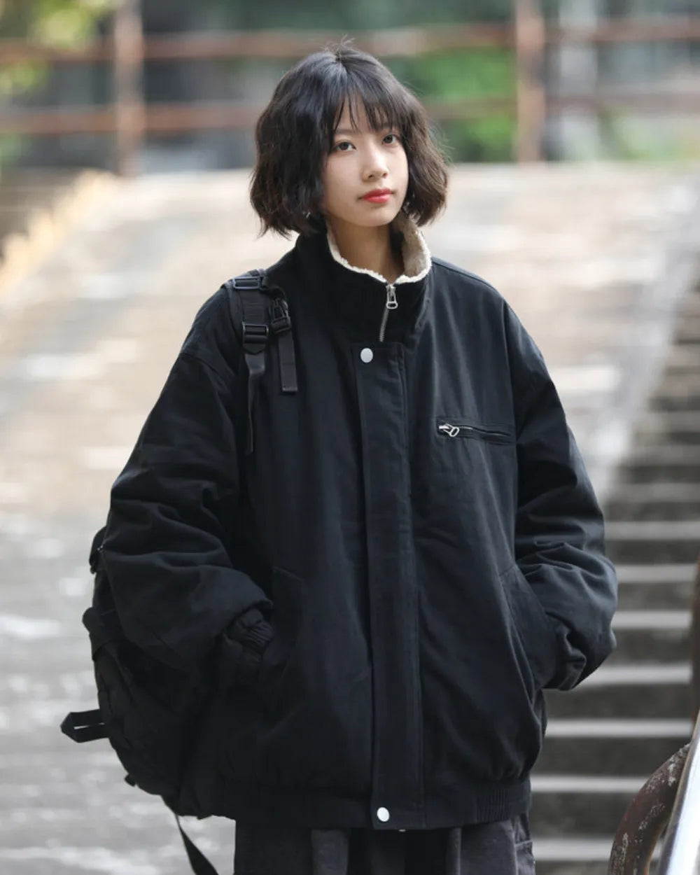 FLEECE COLLAR PADDING JACKET W1987