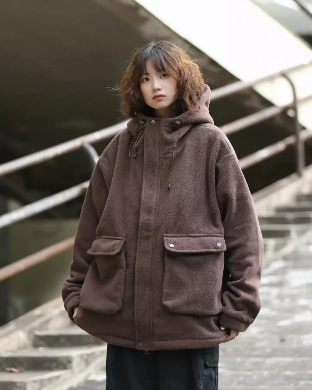 FLEECE HOODIE JACKET W1942